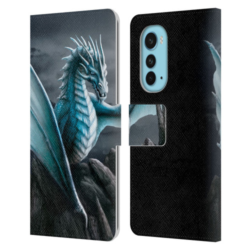 Sarah Richter Fantasy Creatures Blue Water Dragon Leather Book Wallet Case Cover For Motorola Edge (2022)