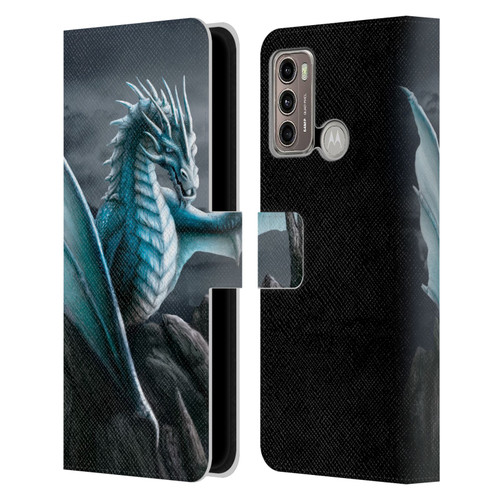 Sarah Richter Fantasy Creatures Blue Water Dragon Leather Book Wallet Case Cover For Motorola Moto G60 / Moto G40 Fusion