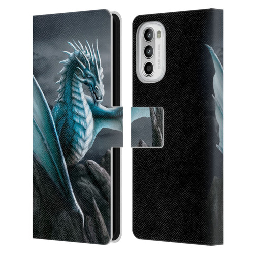Sarah Richter Fantasy Creatures Blue Water Dragon Leather Book Wallet Case Cover For Motorola Moto G52