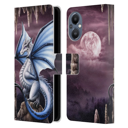 Sarah Richter Fantasy Creatures Blue Dragon Leather Book Wallet Case Cover For OnePlus Nord N20 5G