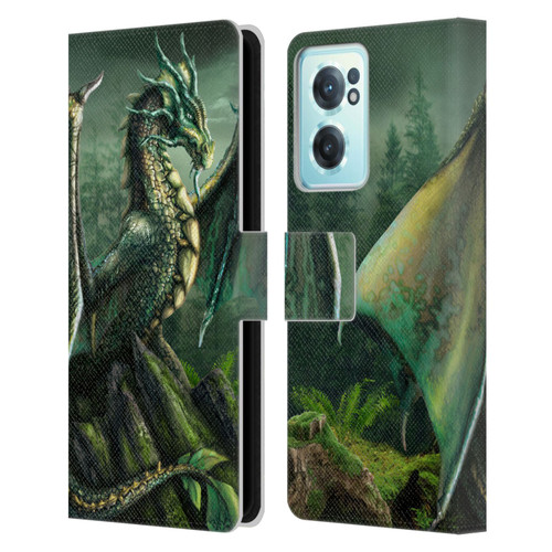 Sarah Richter Fantasy Creatures Green Nature Dragon Leather Book Wallet Case Cover For OnePlus Nord CE 2 5G