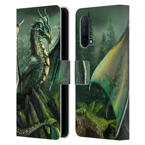 Sarah Richter Fantasy Creatures Green Nature Dragon Leather Book Wallet Case Cover For OnePlus Nord CE 5G