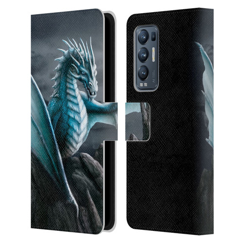 Sarah Richter Fantasy Creatures Blue Water Dragon Leather Book Wallet Case Cover For OPPO Find X3 Neo / Reno5 Pro+ 5G