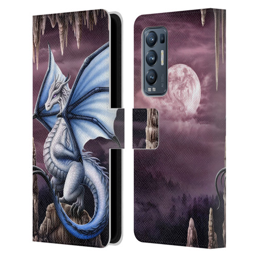 Sarah Richter Fantasy Creatures Blue Dragon Leather Book Wallet Case Cover For OPPO Find X3 Neo / Reno5 Pro+ 5G