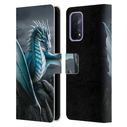 Sarah Richter Fantasy Creatures Blue Water Dragon Leather Book Wallet Case Cover For OPPO A54 5G