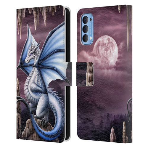 Sarah Richter Fantasy Creatures Blue Dragon Leather Book Wallet Case Cover For OPPO Reno 4 5G