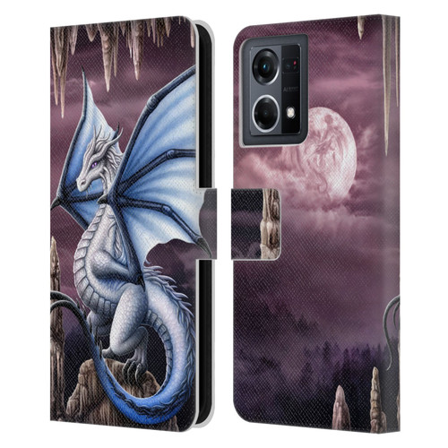 Sarah Richter Fantasy Creatures Blue Dragon Leather Book Wallet Case Cover For OPPO Reno8 4G