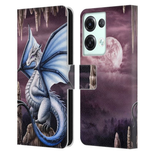Sarah Richter Fantasy Creatures Blue Dragon Leather Book Wallet Case Cover For OPPO Reno8 Pro