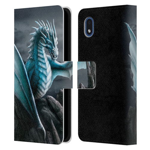 Sarah Richter Fantasy Creatures Blue Water Dragon Leather Book Wallet Case Cover For Samsung Galaxy A01 Core (2020)