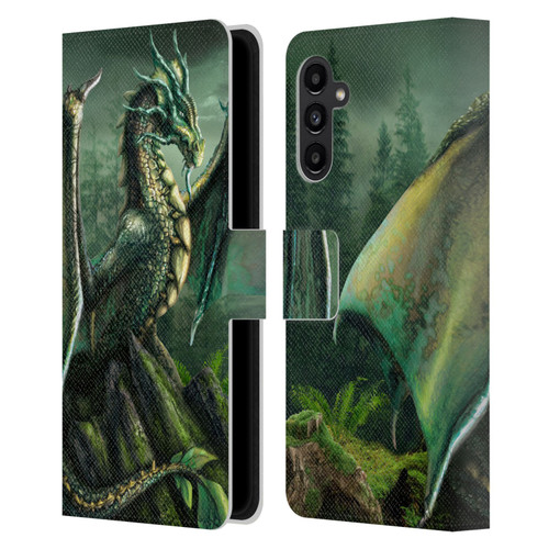 Sarah Richter Fantasy Creatures Green Nature Dragon Leather Book Wallet Case Cover For Samsung Galaxy A13 5G (2021)