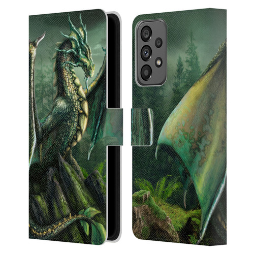Sarah Richter Fantasy Creatures Green Nature Dragon Leather Book Wallet Case Cover For Samsung Galaxy A73 5G (2022)