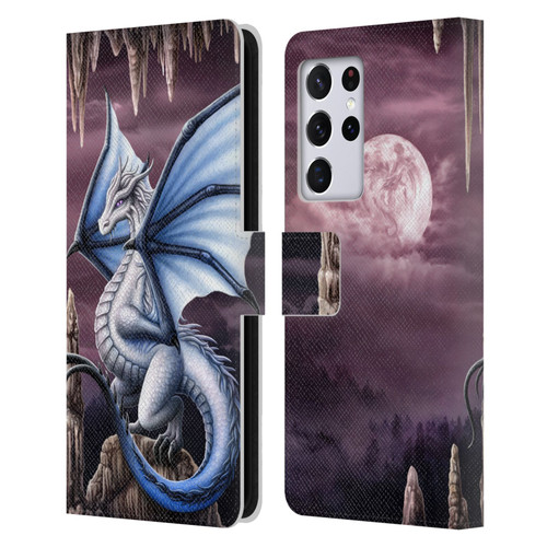 Sarah Richter Fantasy Creatures Blue Dragon Leather Book Wallet Case Cover For Samsung Galaxy S21 Ultra 5G