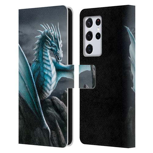 Sarah Richter Fantasy Creatures Blue Water Dragon Leather Book Wallet Case Cover For Samsung Galaxy S21 Ultra 5G