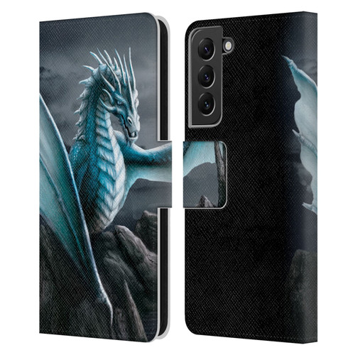 Sarah Richter Fantasy Creatures Blue Water Dragon Leather Book Wallet Case Cover For Samsung Galaxy S22+ 5G