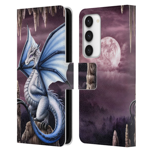 Sarah Richter Fantasy Creatures Blue Dragon Leather Book Wallet Case Cover For Samsung Galaxy S23 5G