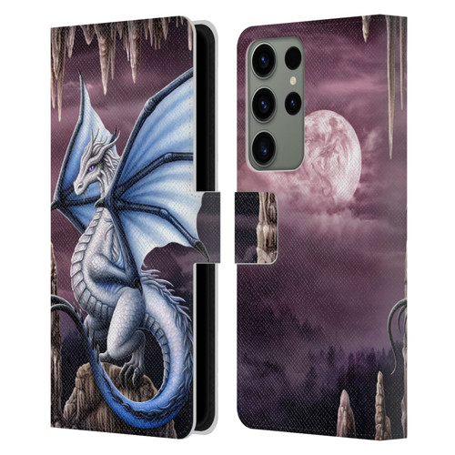 Sarah Richter Fantasy Creatures Blue Dragon Leather Book Wallet Case Cover For Samsung Galaxy S23 Ultra 5G