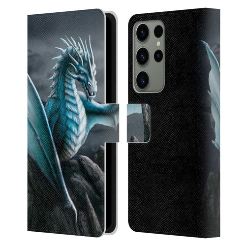 Sarah Richter Fantasy Creatures Blue Water Dragon Leather Book Wallet Case Cover For Samsung Galaxy S23 Ultra 5G