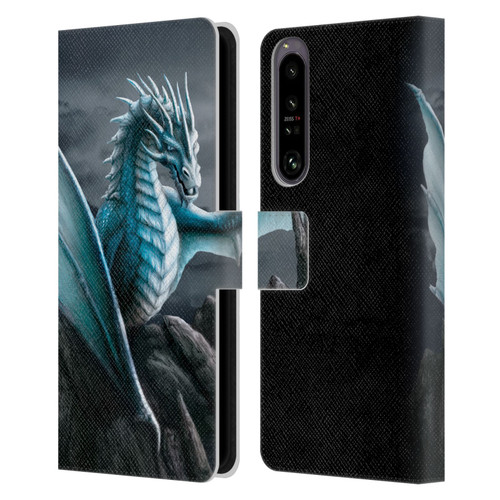 Sarah Richter Fantasy Creatures Blue Water Dragon Leather Book Wallet Case Cover For Sony Xperia 1 IV