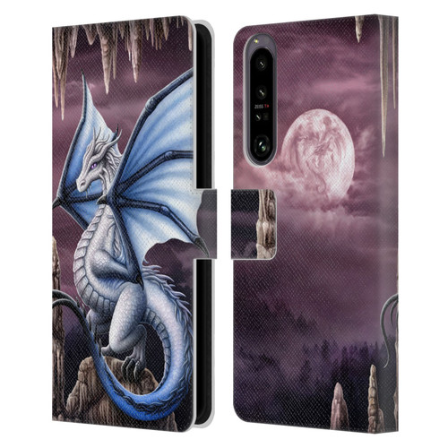 Sarah Richter Fantasy Creatures Blue Dragon Leather Book Wallet Case Cover For Sony Xperia 1 IV