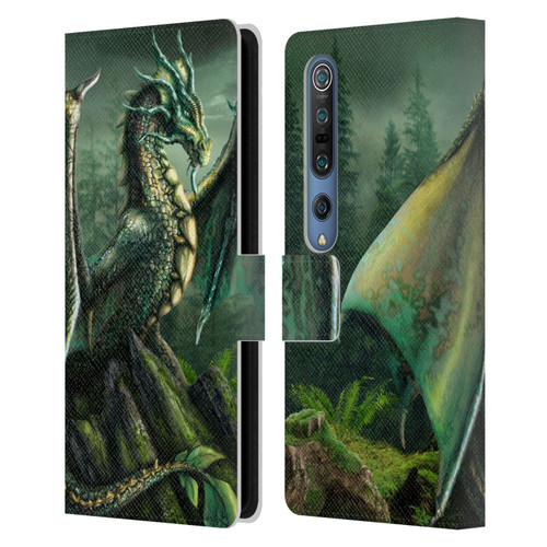 Sarah Richter Fantasy Creatures Green Nature Dragon Leather Book Wallet Case Cover For Xiaomi Mi 10 5G / Mi 10 Pro 5G