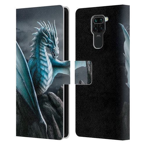 Sarah Richter Fantasy Creatures Blue Water Dragon Leather Book Wallet Case Cover For Xiaomi Redmi Note 9 / Redmi 10X 4G