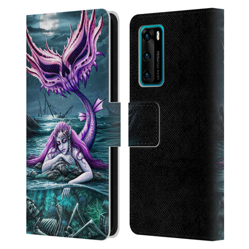 Sarah Richter Gothic Mermaid With Skeleton Pirate Leather Book Wallet Case Cover For Huawei P40 5G