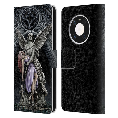 Sarah Richter Gothic Stone Angel With Skull Leather Book Wallet Case Cover For Huawei Mate 40 Pro 5G