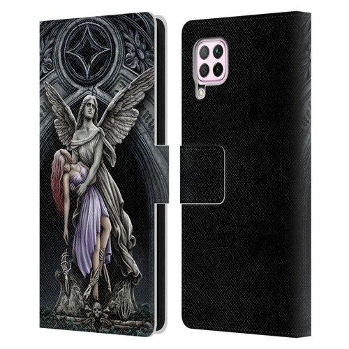 Sarah Richter Gothic Stone Angel With Skull Leather Book Wallet Case Cover For Huawei Nova 6 SE / P40 Lite