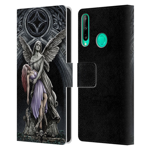 Sarah Richter Gothic Stone Angel With Skull Leather Book Wallet Case Cover For Huawei P40 lite E