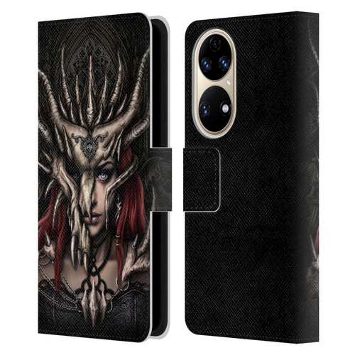 Sarah Richter Gothic Warrior Girl Leather Book Wallet Case Cover For Huawei P50