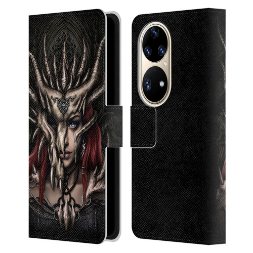 Sarah Richter Gothic Warrior Girl Leather Book Wallet Case Cover For Huawei P50 Pro