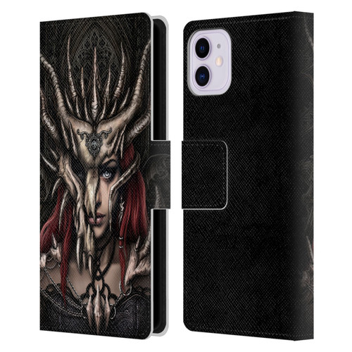 Sarah Richter Gothic Warrior Girl Leather Book Wallet Case Cover For Apple iPhone 11