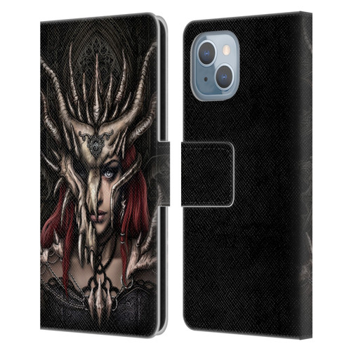 Sarah Richter Gothic Warrior Girl Leather Book Wallet Case Cover For Apple iPhone 14