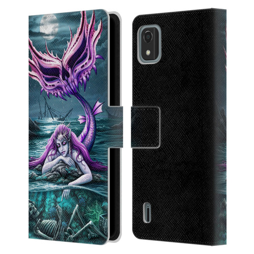 Sarah Richter Gothic Mermaid With Skeleton Pirate Leather Book Wallet Case Cover For Nokia C2 2nd Edition