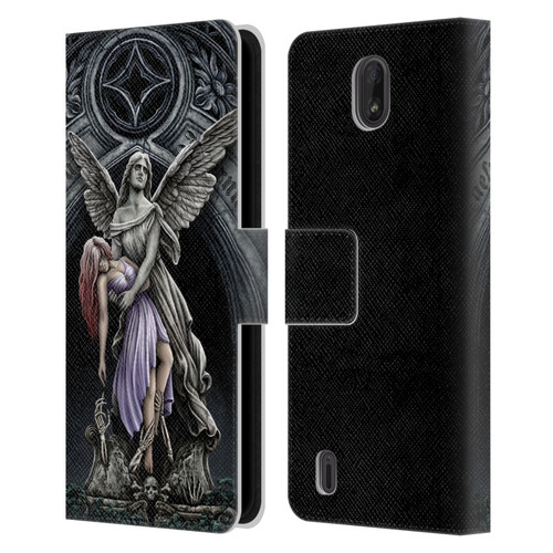 Sarah Richter Gothic Stone Angel With Skull Leather Book Wallet Case Cover For Nokia C01 Plus/C1 2nd Edition