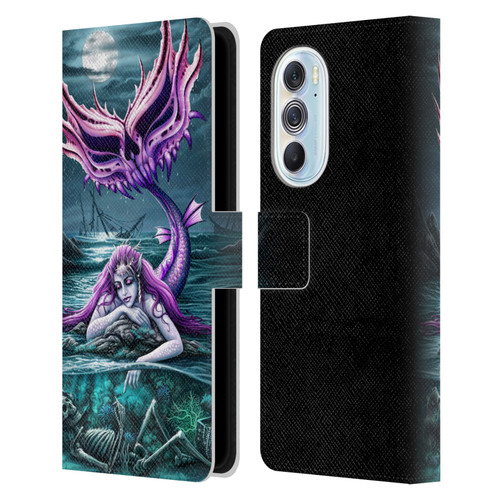 Sarah Richter Gothic Mermaid With Skeleton Pirate Leather Book Wallet Case Cover For Motorola Edge X30