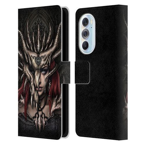 Sarah Richter Gothic Warrior Girl Leather Book Wallet Case Cover For Motorola Edge X30
