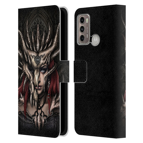 Sarah Richter Gothic Warrior Girl Leather Book Wallet Case Cover For Motorola Moto G60 / Moto G40 Fusion