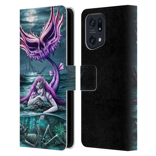 Sarah Richter Gothic Mermaid With Skeleton Pirate Leather Book Wallet Case Cover For OPPO Find X5