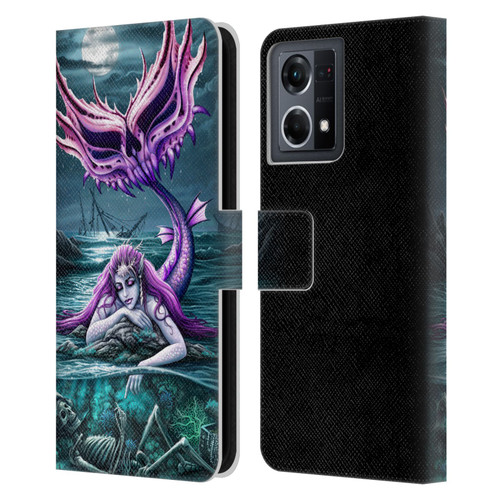 Sarah Richter Gothic Mermaid With Skeleton Pirate Leather Book Wallet Case Cover For OPPO Reno8 4G