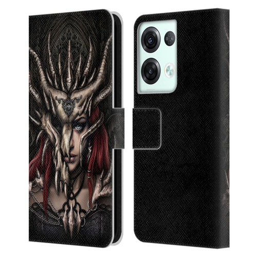 Sarah Richter Gothic Warrior Girl Leather Book Wallet Case Cover For OPPO Reno8 Pro