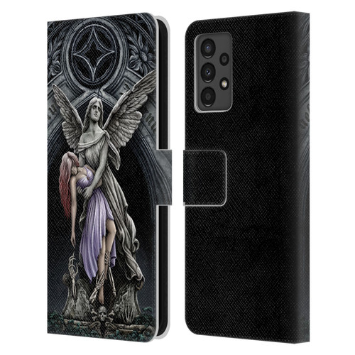Sarah Richter Gothic Stone Angel With Skull Leather Book Wallet Case Cover For Samsung Galaxy A13 (2022)