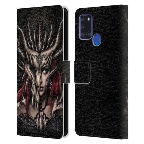 Sarah Richter Gothic Warrior Girl Leather Book Wallet Case Cover For Samsung Galaxy A21s (2020)