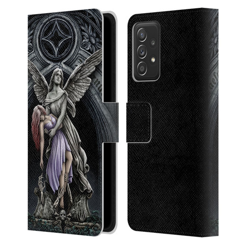 Sarah Richter Gothic Stone Angel With Skull Leather Book Wallet Case Cover For Samsung Galaxy A52 / A52s / 5G (2021)