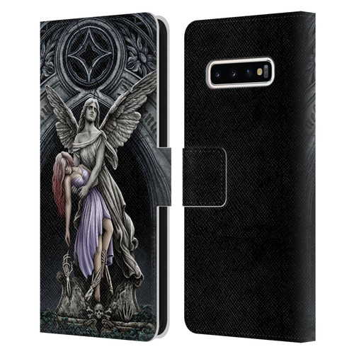 Sarah Richter Gothic Stone Angel With Skull Leather Book Wallet Case Cover For Samsung Galaxy S10+ / S10 Plus