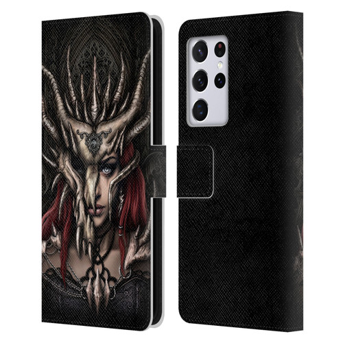 Sarah Richter Gothic Warrior Girl Leather Book Wallet Case Cover For Samsung Galaxy S21 Ultra 5G
