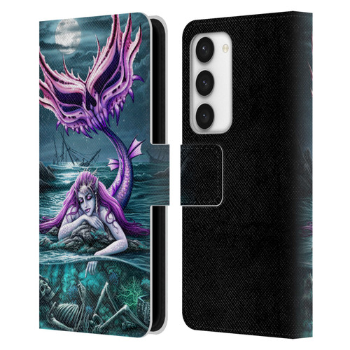 Sarah Richter Gothic Mermaid With Skeleton Pirate Leather Book Wallet Case Cover For Samsung Galaxy S23 5G