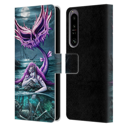 Sarah Richter Gothic Mermaid With Skeleton Pirate Leather Book Wallet Case Cover For Sony Xperia 1 IV
