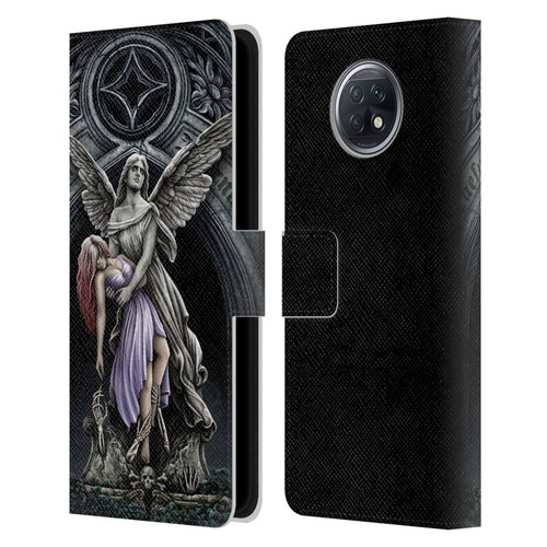 Sarah Richter Gothic Stone Angel With Skull Leather Book Wallet Case Cover For Xiaomi Redmi Note 9T 5G