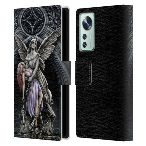 Sarah Richter Gothic Stone Angel With Skull Leather Book Wallet Case Cover For Xiaomi 12